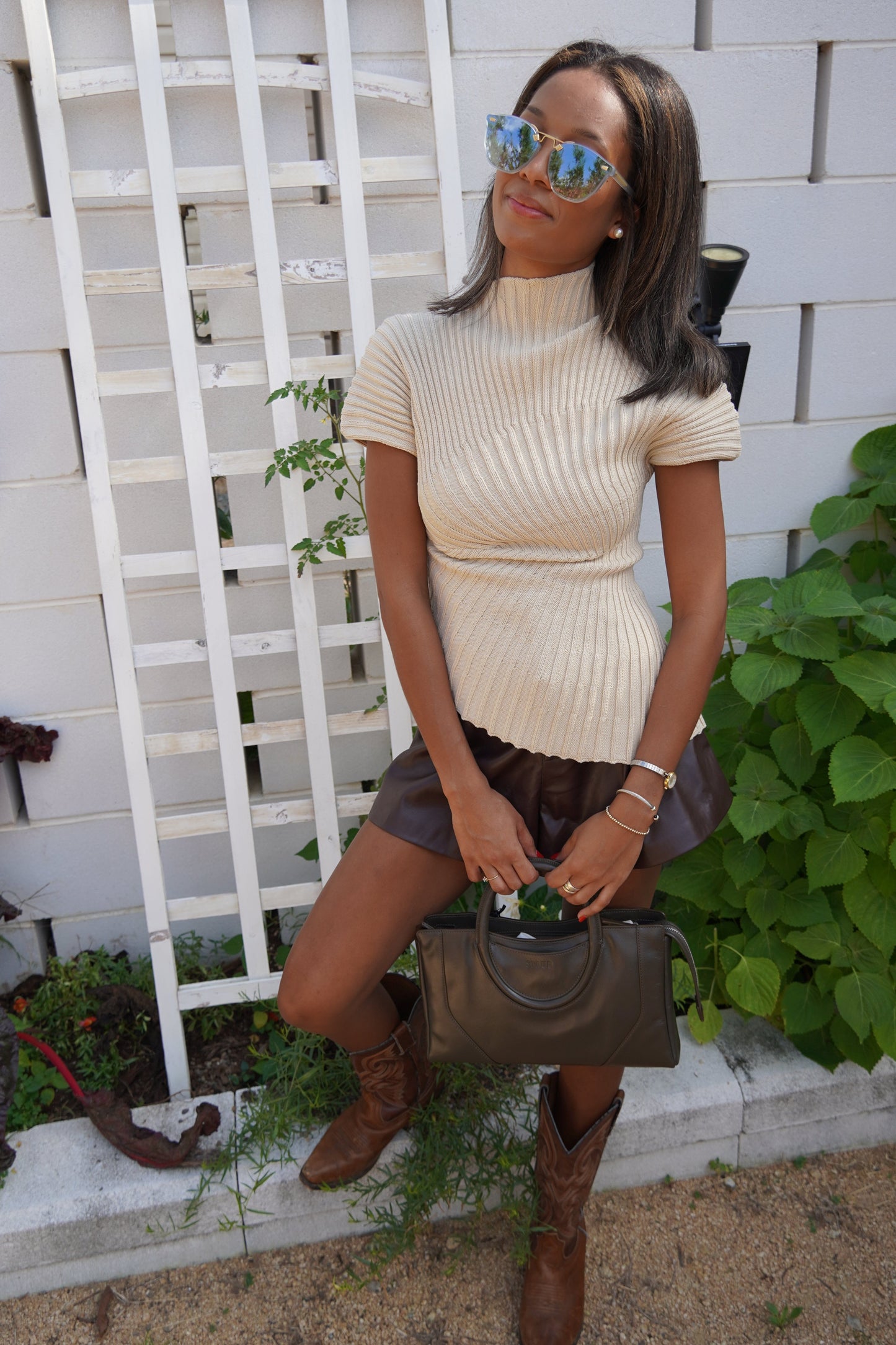 Josie Leather Shorts-Bottoms-Uniquities