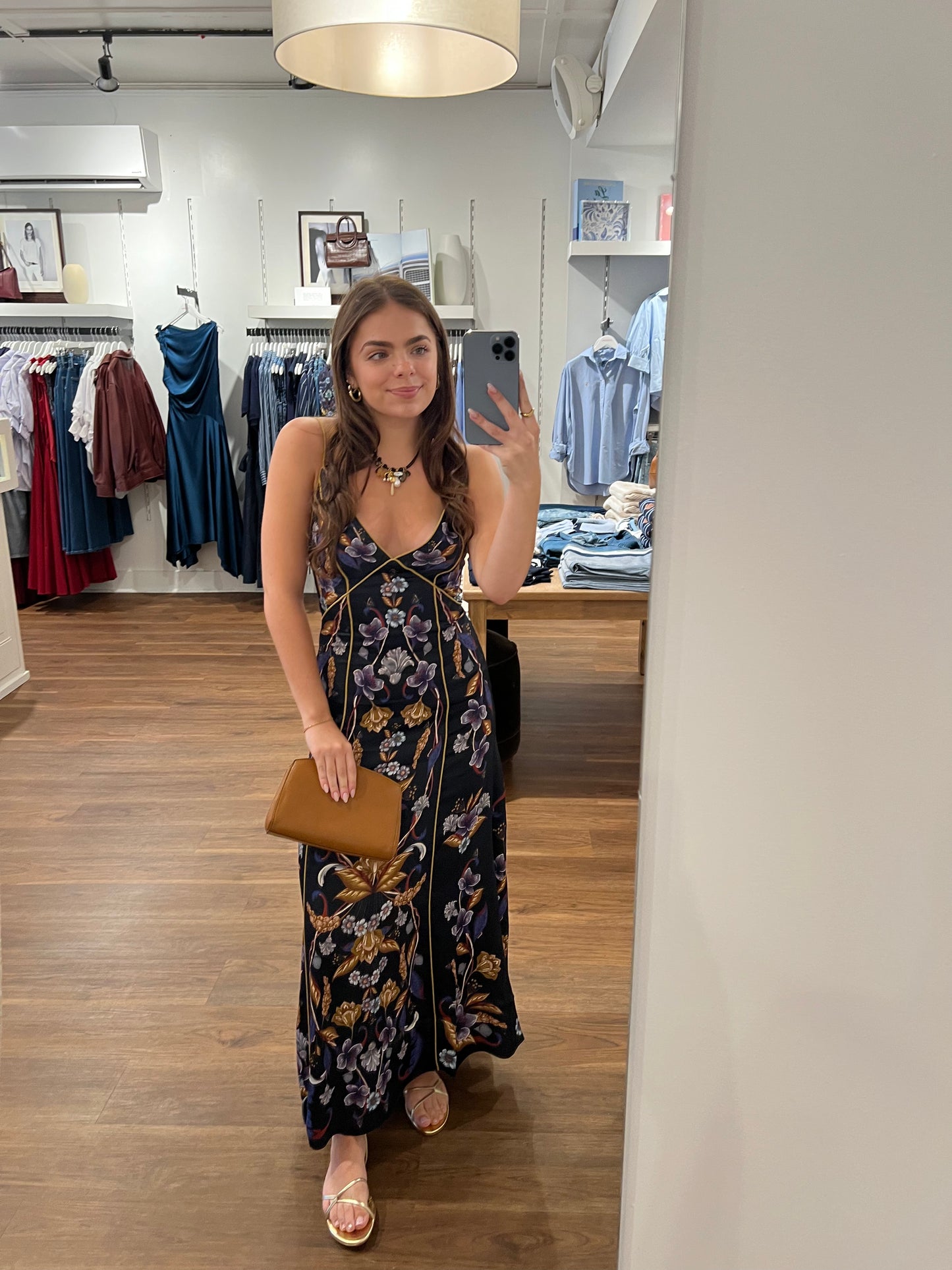Golden Nature Maxi Slip Dress