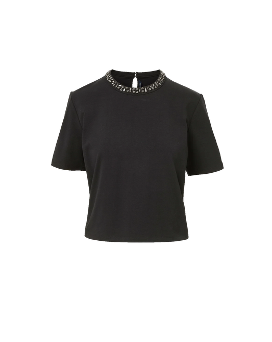 Sebastian Jewel Neck Tee-Tops/Blouses-Uniquities