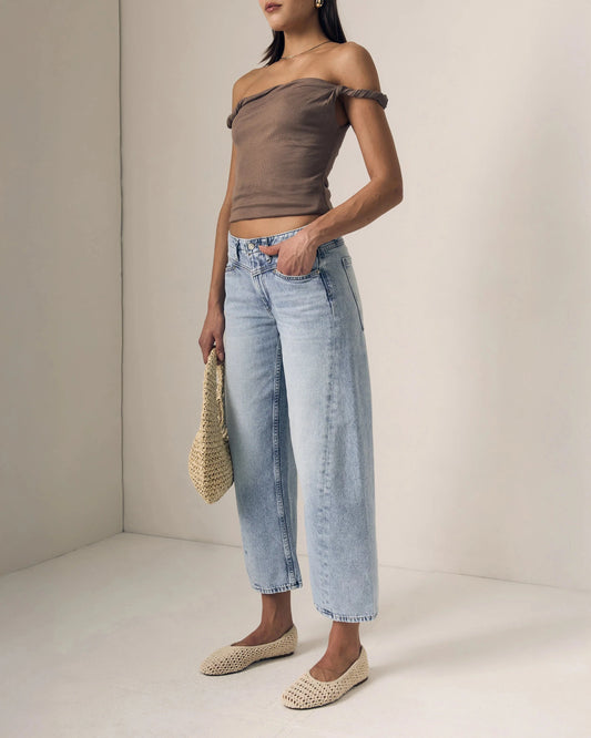 Selena Mid Rise Crop-Denim-Uniquities