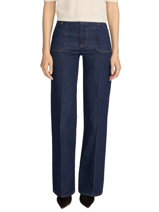 Le Slim Palazzo Pintuck Pocket-Denim-Uniquities