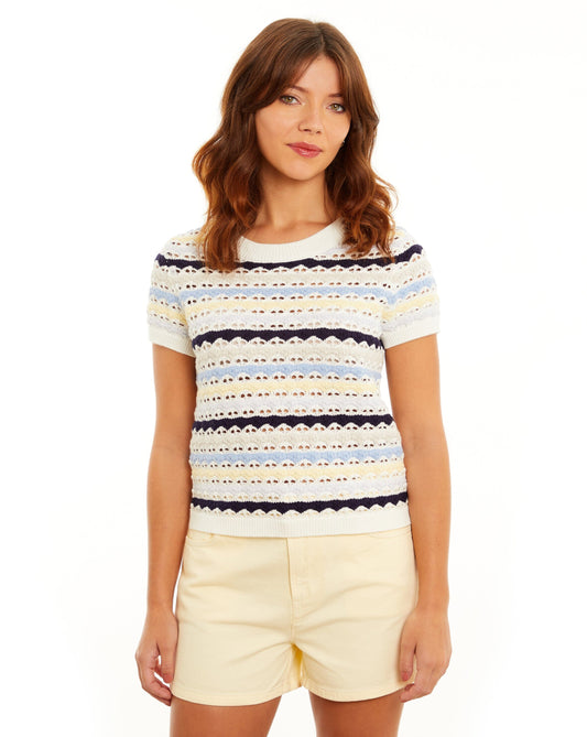 Lumi Stitch Cap Sleeve Crew-Sweaters-Uniquities