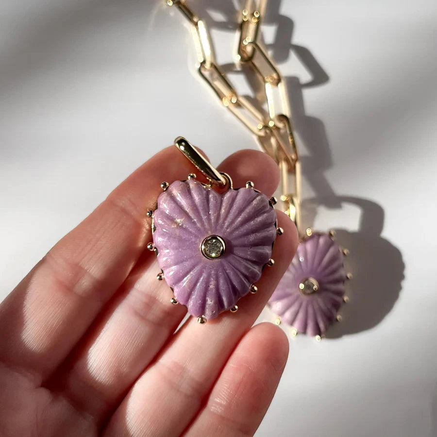 Malene Purple Mica Clip Necklace-Jewelry-Uniquities