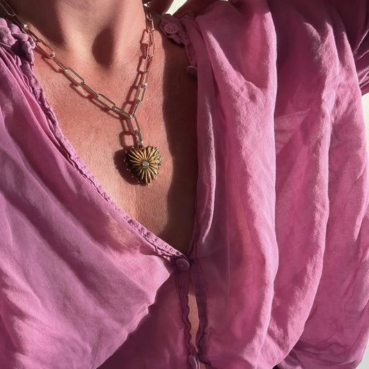 Malene Tigers Eye Heart Necklace-Jewelry-Uniquities