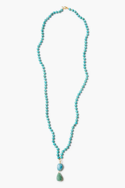 Turquoise Mix Rosary Necklace-Jewelry-Uniquities