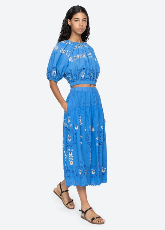 Catharina Embroidered Midi Skirt-Bottoms-Uniquities