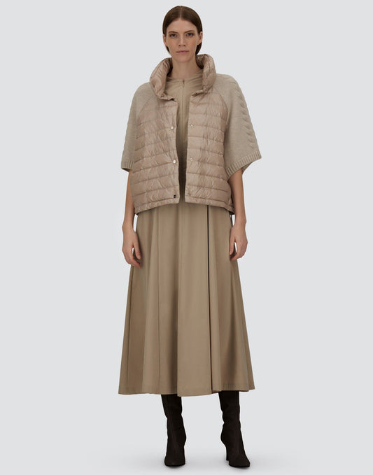 Quilted Jacket with Cap Sleeves-Jackets-Uniquities
