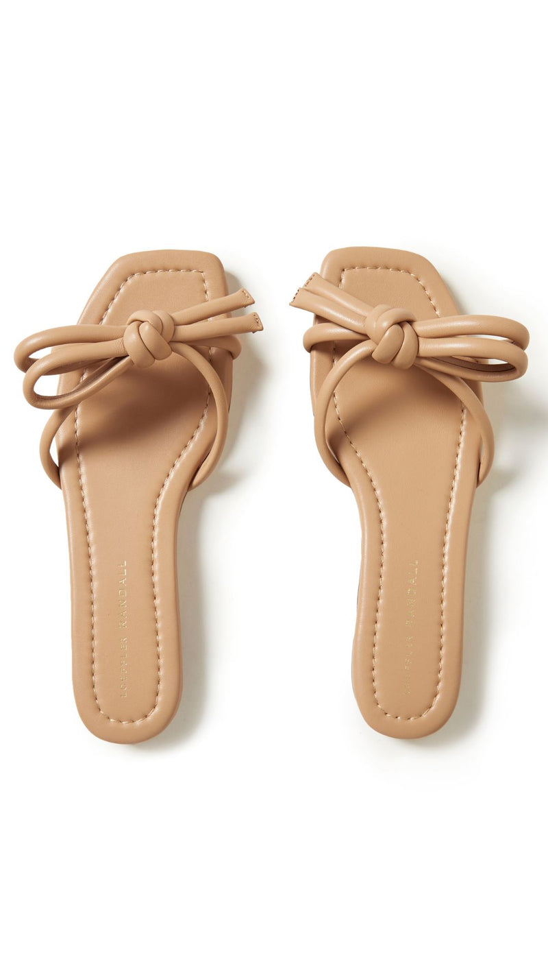 Hadley Leather Bow Flat Sandal-Shoes-Uniquities