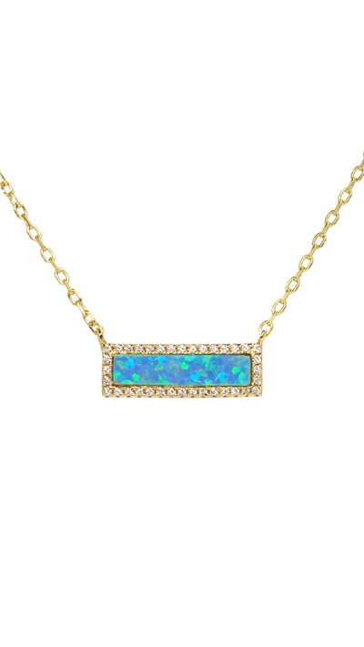 Reflection Opal Bar Necklace-Jewelry-Uniquities