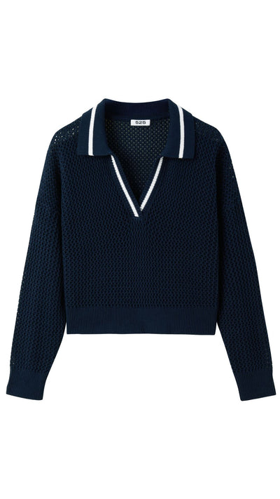 Cara Tipping Polo Pullover-Sweaters-Uniquities