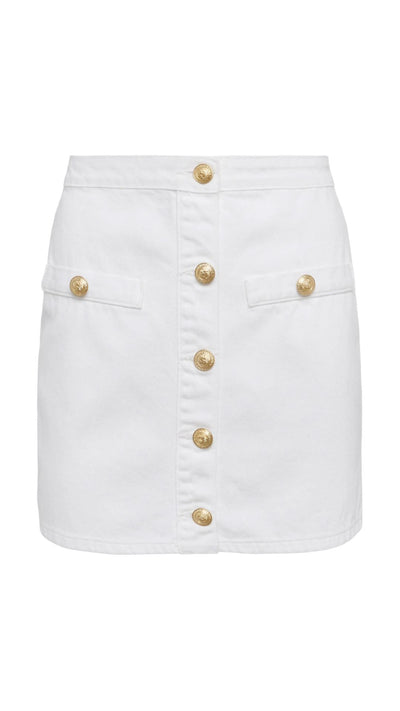 Kris Button Front Mini Skirt-Bottoms-Uniquities
