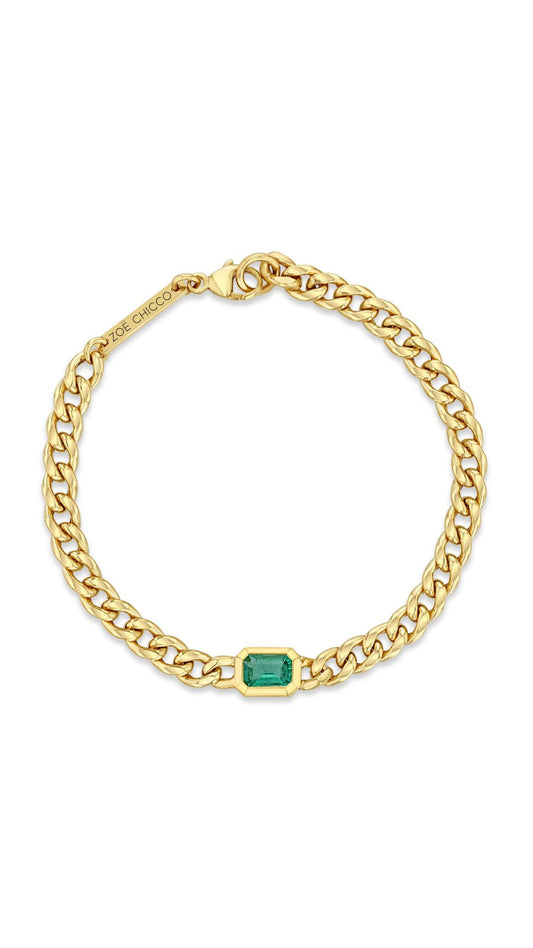 14k Emerald Bezel Bracelet-Jewelry-Uniquities