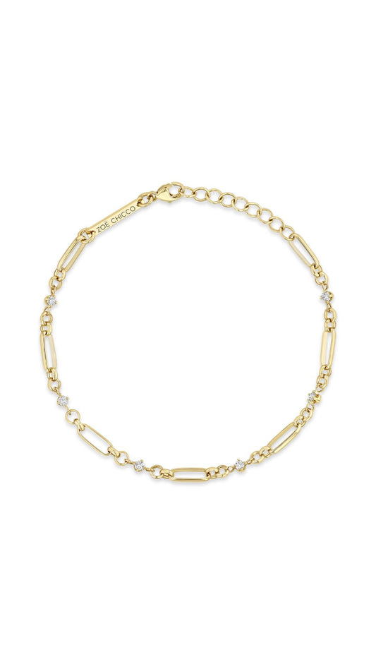 14k Linked Prong Diamond Bracelet-Jewelry-Uniquities