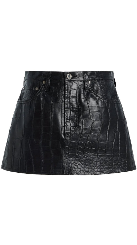 Keira Mini Skirt in Croc-Bottoms-Uniquities