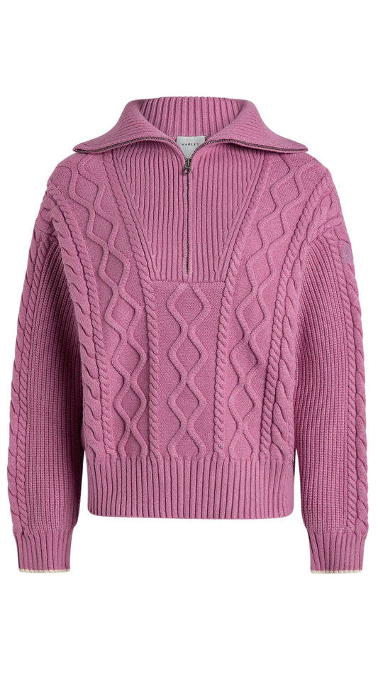 Didi Relaxed Cable Half Zip-Sweaters-Uniquities