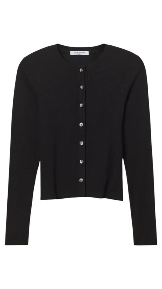 Maureen Rib Fitted Cardigan-Tee Shirts-Uniquities