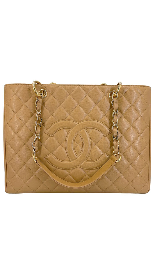 Chanel Large Quilted Tote/Dark Beige-Accessories-Uniquities