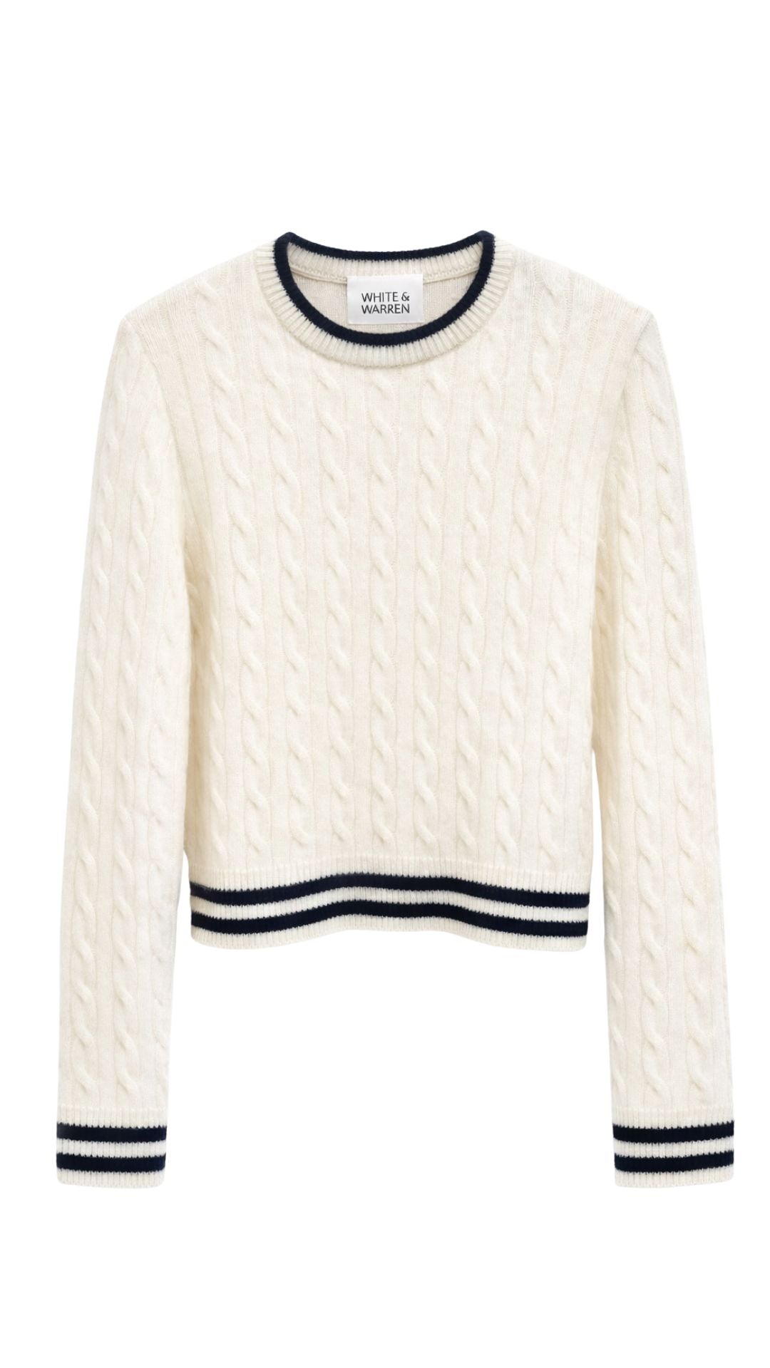 Cashmere Varsity Cable Crew-Sweaters-Uniquities