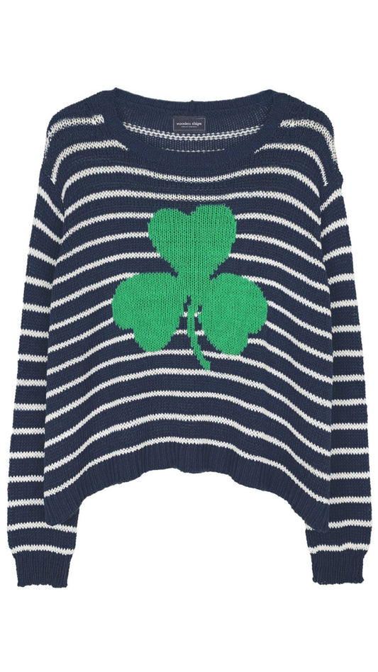Shamrock Stripe Crew-Sweaters-Uniquities