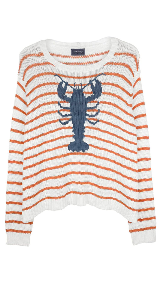 Lobster Stripe Crew-Sweaters-Uniquities