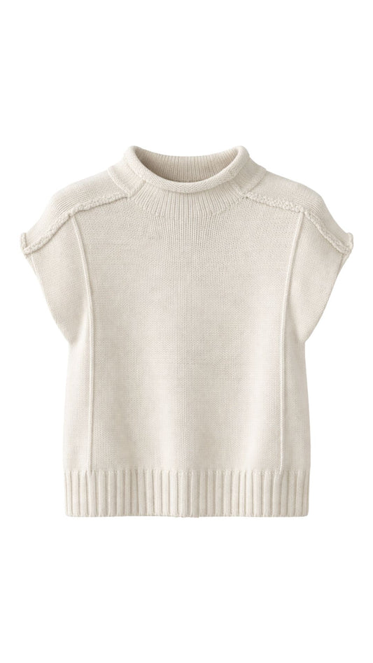 Emmie Mock Neck Vest-Sweaters-Uniquities