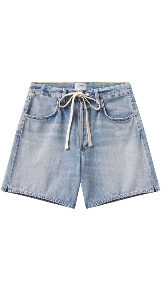Brynn Drawstring Short-Denim-Uniquities