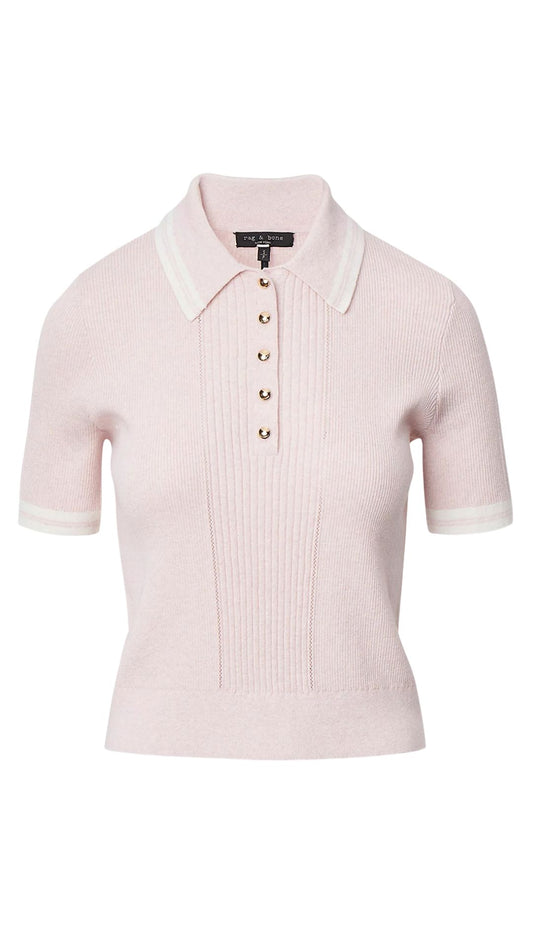 Laurie Tipped Short Sleeve Polo-Sweaters-Uniquities