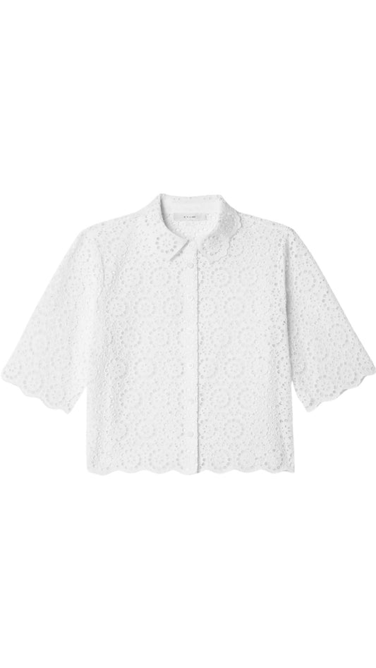 Petal Eyelet Shirt-Tops/Blouses-Uniquities