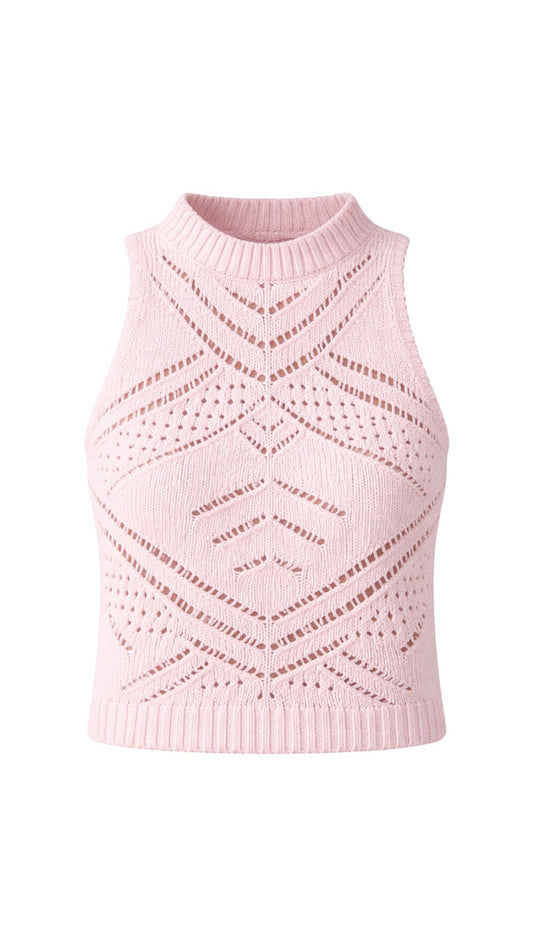 Chunky Pointelle Tank-Sweaters-Uniquities