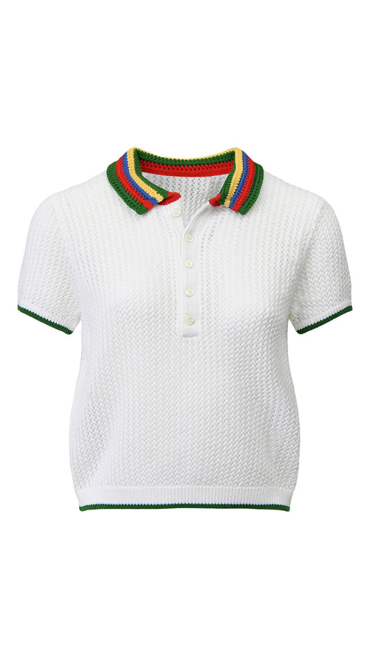 Polo Collar Sweater-Tops/Blouses-Uniquities