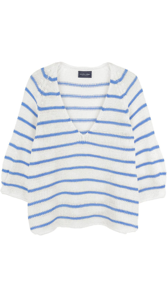Helene Striped 3/4 Sweater-Sweaters-Uniquities
