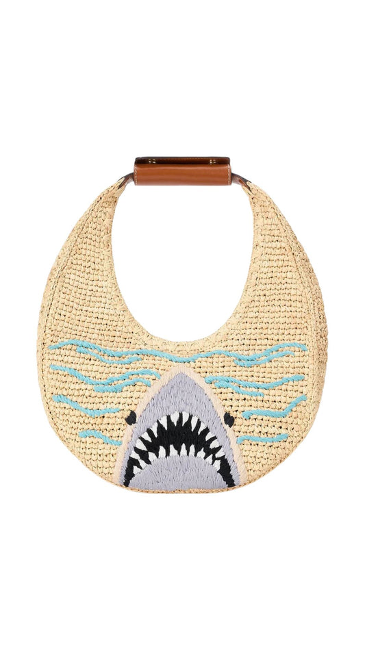Moon Raffia Tote Bag Accessories STAUD