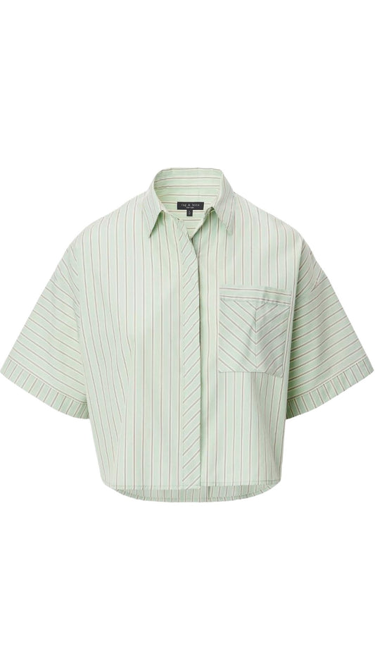 Marin Short Sleeve Stripe Shirt-Tops/Blouses-Uniquities