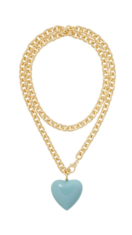 Big Puffy Heart Charm Necklace-Jewelry-Uniquities