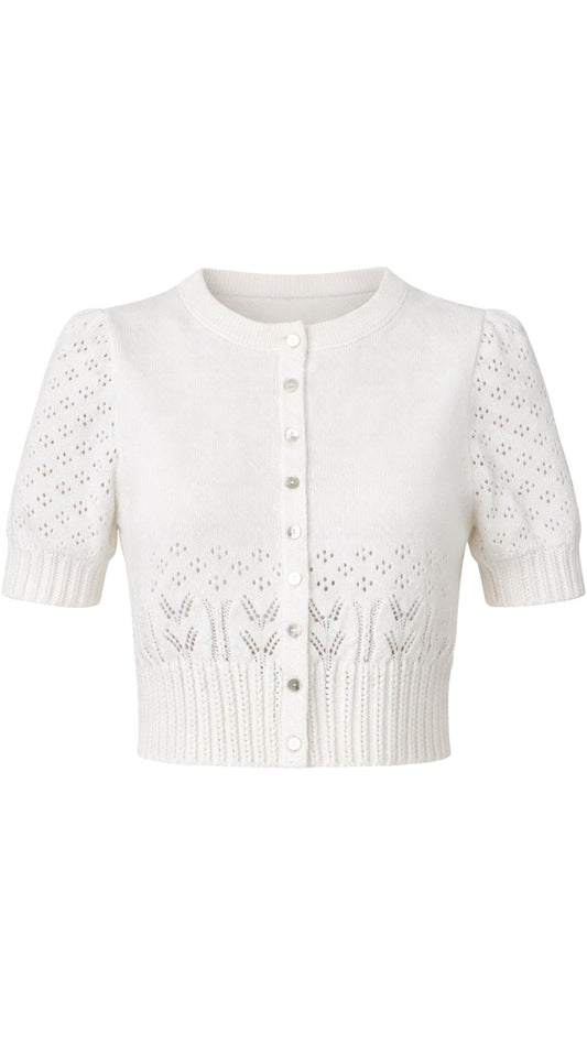 Fleur Tulip Lace Cardigan-Sweaters-Uniquities