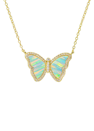 Butterfly Necklace With Stripes-Jewelry-Uniquities