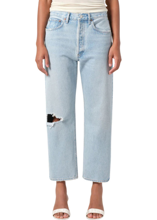 90's Crop Mid Rise Loose Straight Jeans-Denim-Uniquities