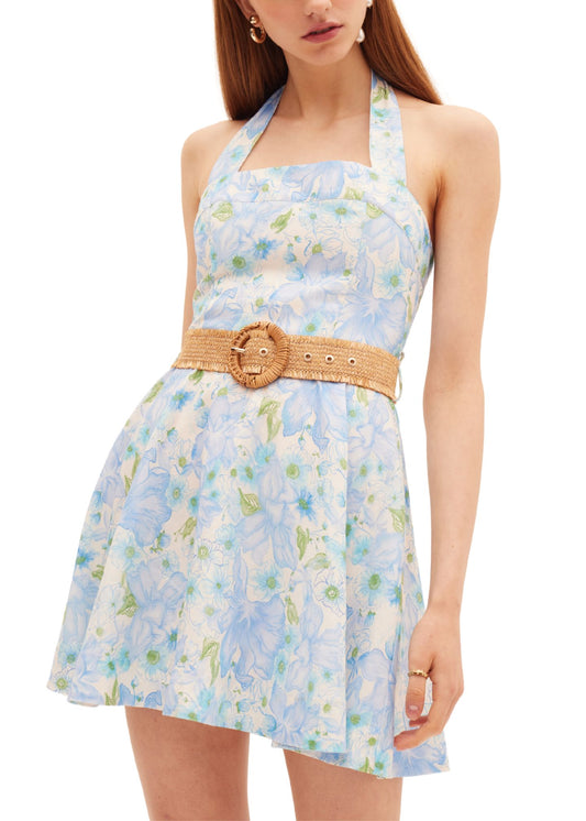 Poinsettia Halter Mini-Dresses-Uniquities