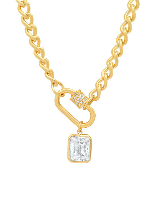 Gold Link Clear Lock Necklace-Jewelry-Uniquities