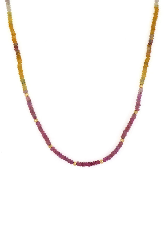 Delicate Sapphire Beaded Chain-Jewelry-Uniquities