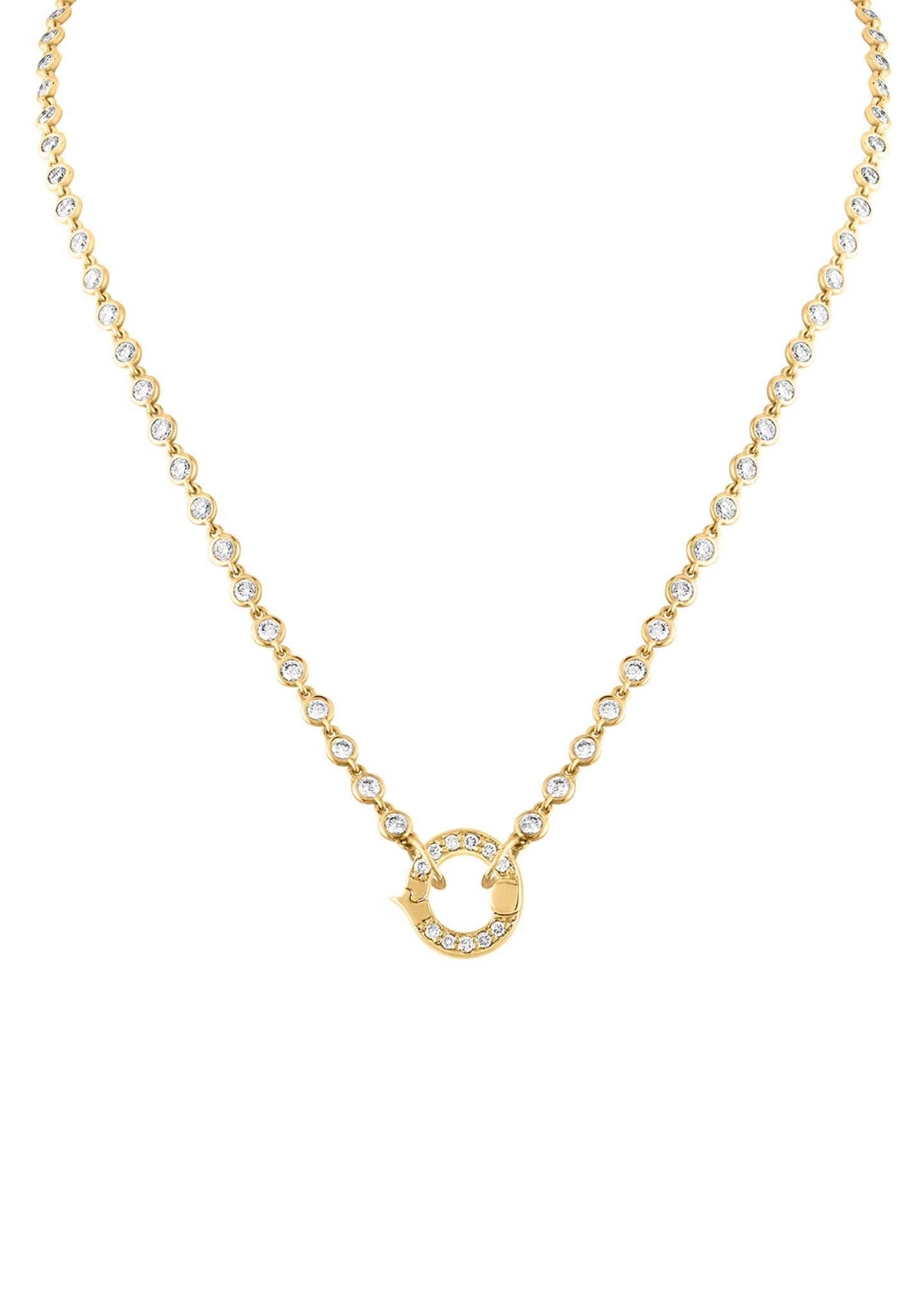 22" Diamond Bezel Closure Necklace-Jewelry-Uniquities