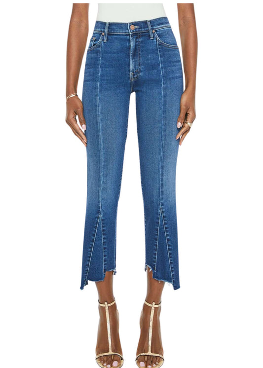The Insider Crop Pointy Fray Jeans-Denim-Uniquities