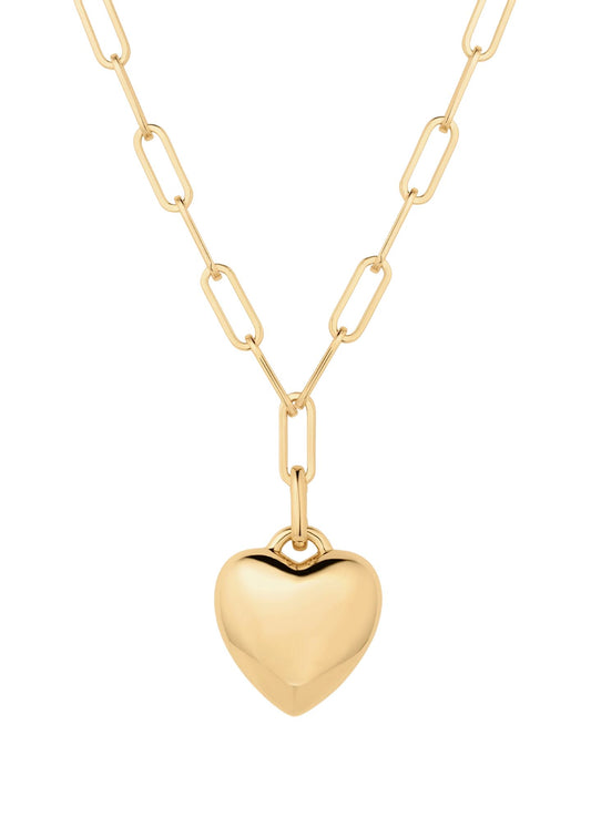 Aurelie Puffy Heart Link Necklace-Jewelry-Uniquities