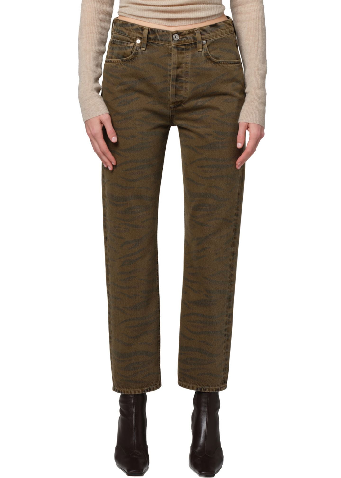 Blaine Jeans in Olivine Zebra-Denim-Uniquities