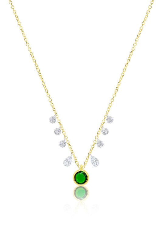 14k Green Chrome Diamond Necklace-Jewelry-Uniquities