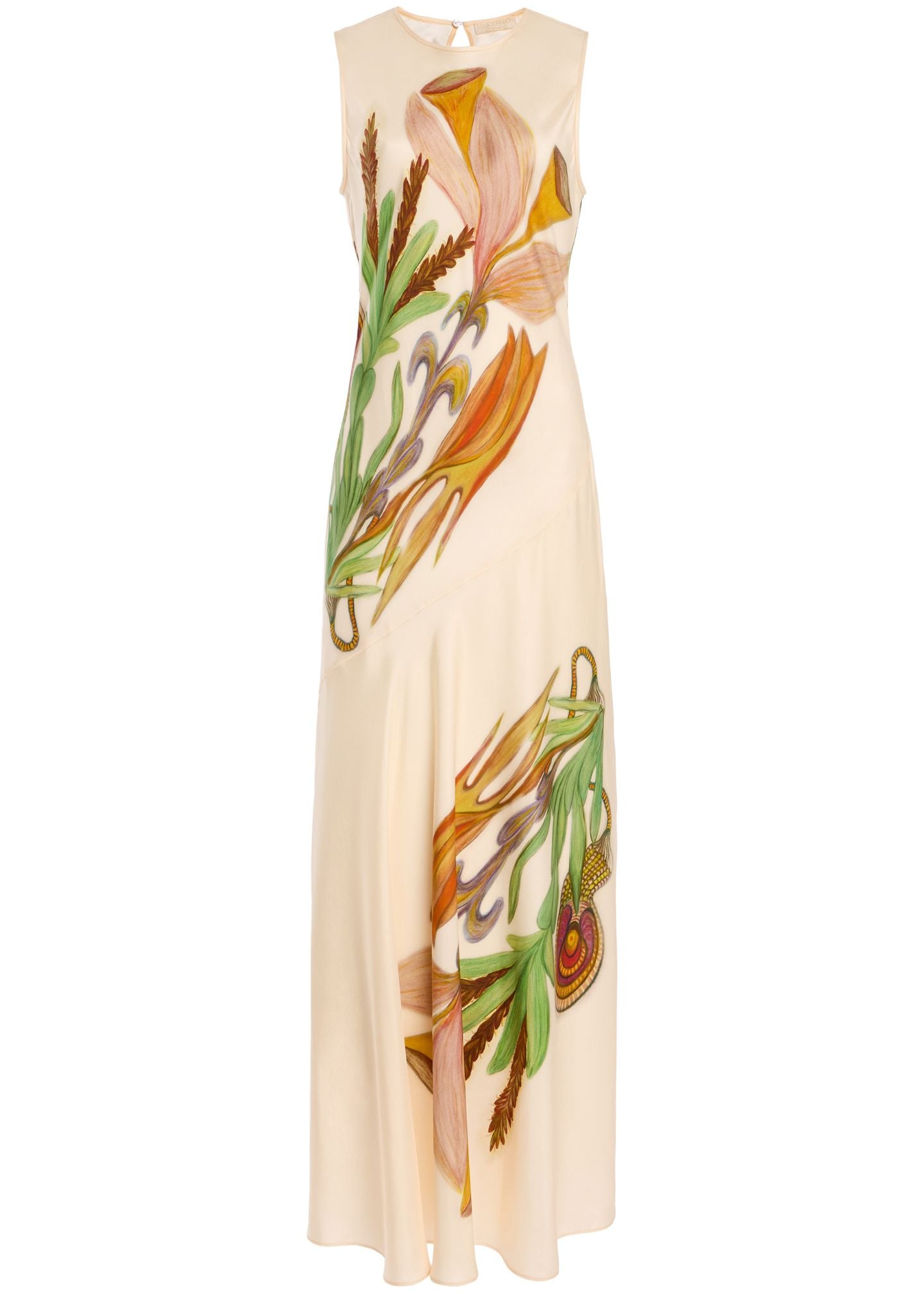 Gaea Sleeveless Silk Dress-Dresses-Uniquities