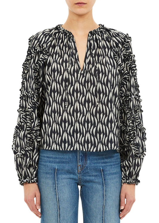 Azrou Long Sleeve Blouse-Tops/Blouses-Uniquities