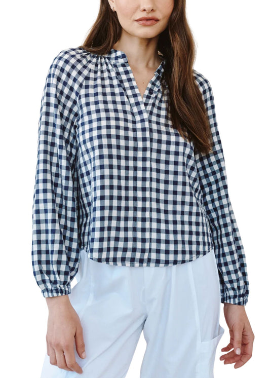 Long Sleeve Shirred Raglan Shirt-Tops/Blouses-Uniquities