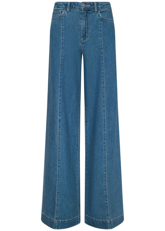 Sandy High Rise Wide Leg Jeans-Denim-Uniquities
