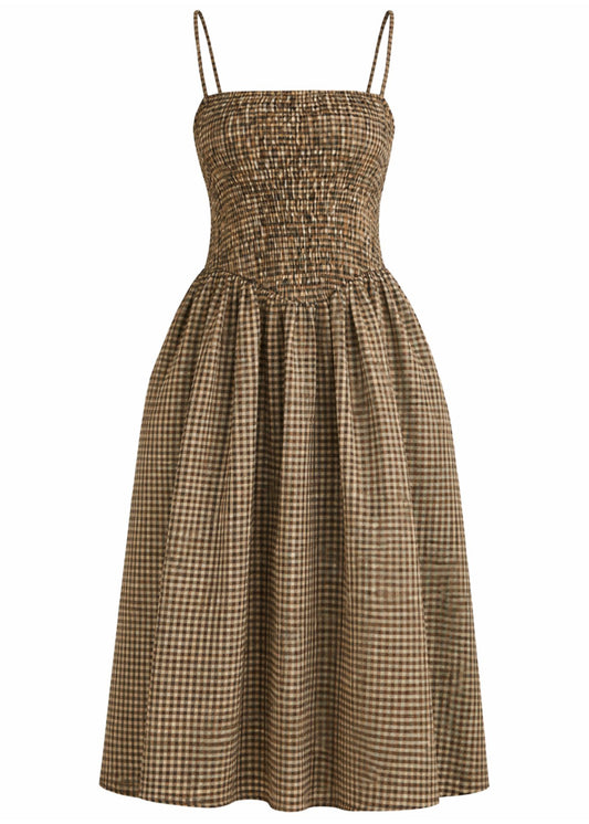 Morgan Smocked Midi Dress-Dresses-Uniquities